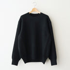 EXTRA FINE WOOL WARM KNIT CREW NECK LS #BLACK [ST.1289]