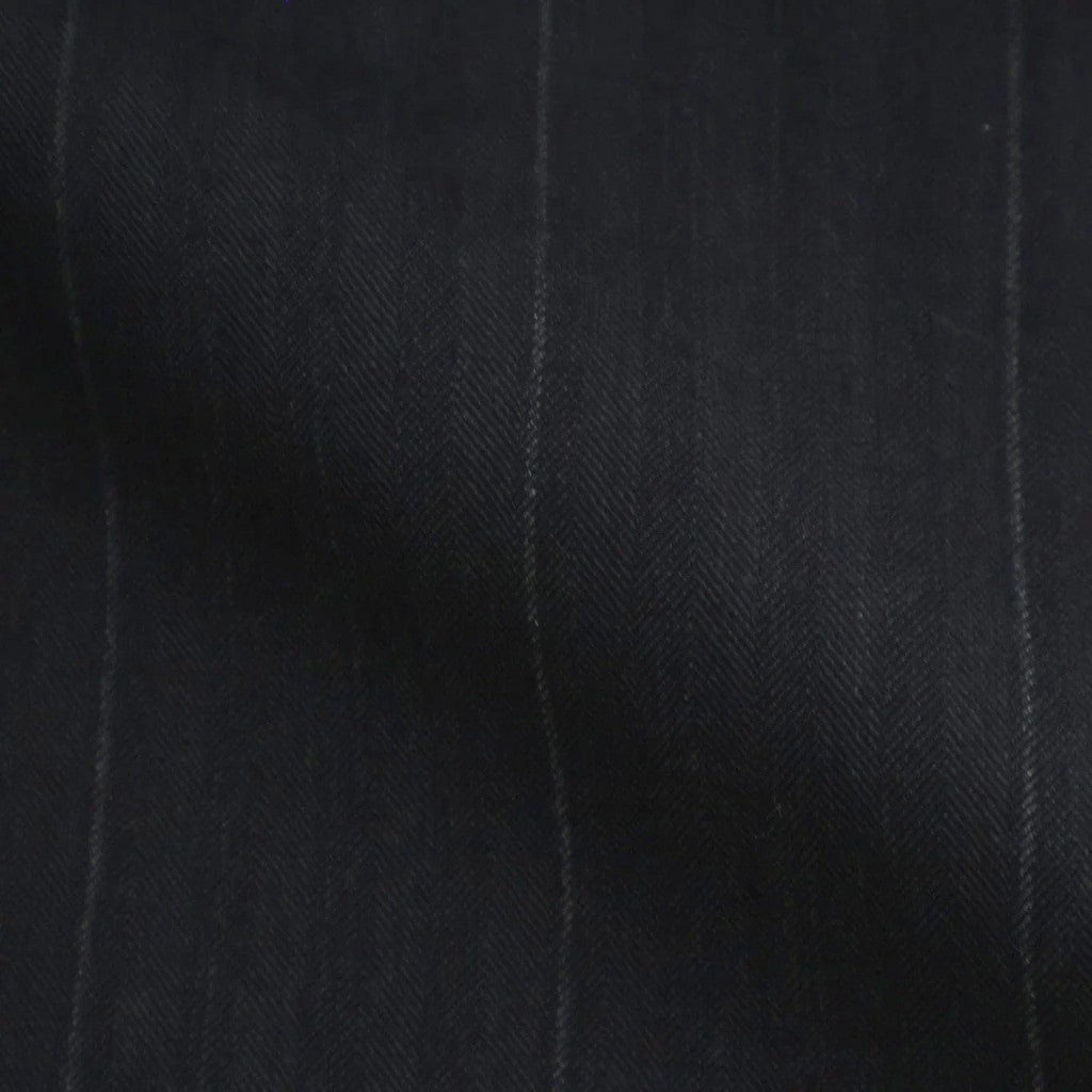 BLUEFACED WOOL TWO-TUCK SLACKS #CHARCOAL NAVY STRIPE [A26SP04BA]