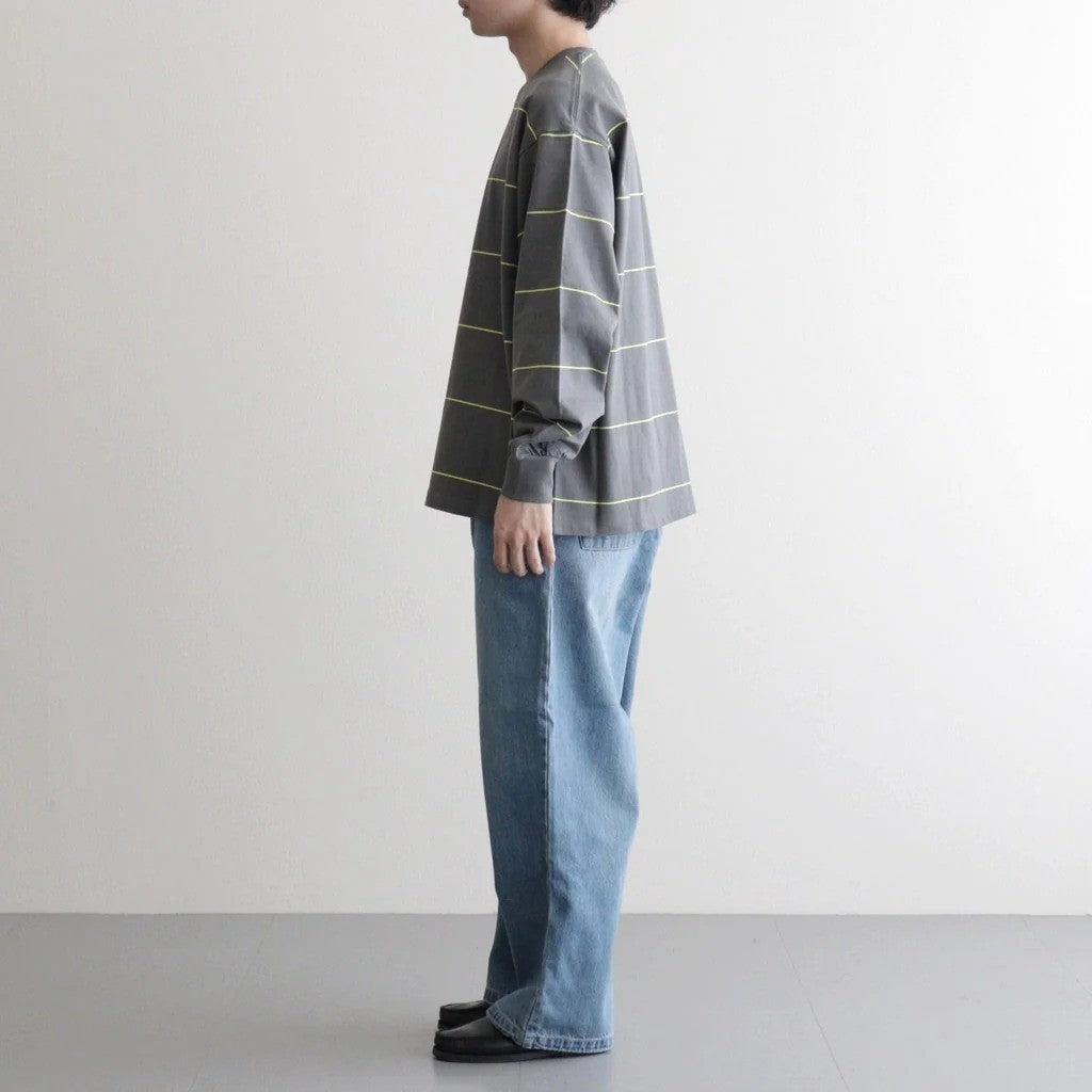 PIN BORDER L/S TEE #GRAY×YELLOW [FSC263-70089]