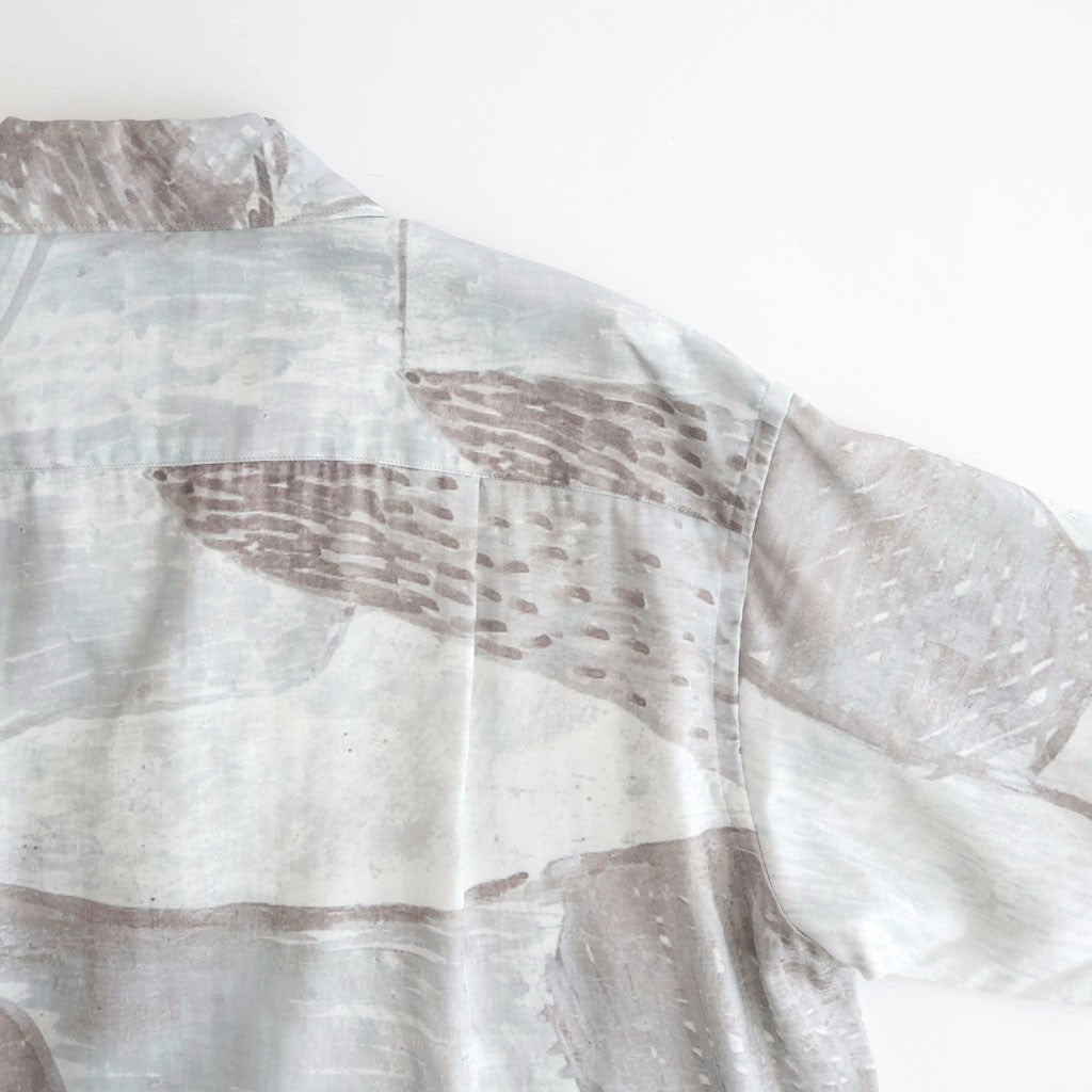Printed Tencell Open Collar Shirt #GRAY [YK26SS01284SH]
