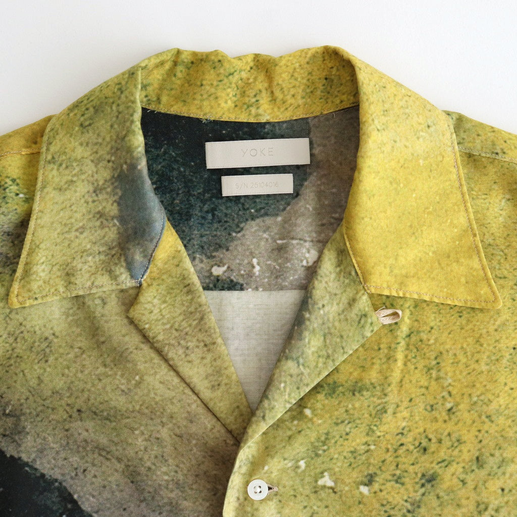 LANDSCAPE PRINTED OPEN COLLAR SHIRT #YELLOW [YK25SS0933SH]