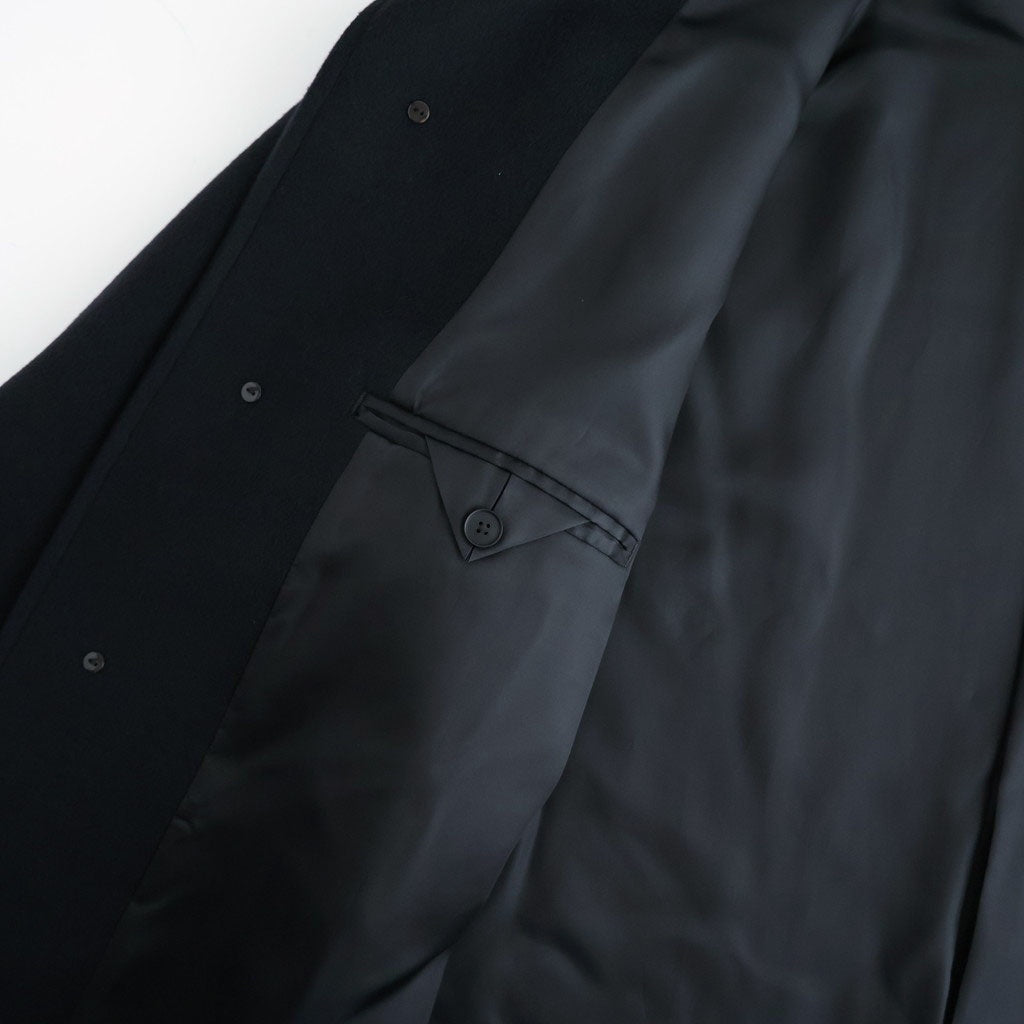 SUPER FINE WOOL MOSSER SHAWL COLLAR COAT #BLACK [A26AC02WM]