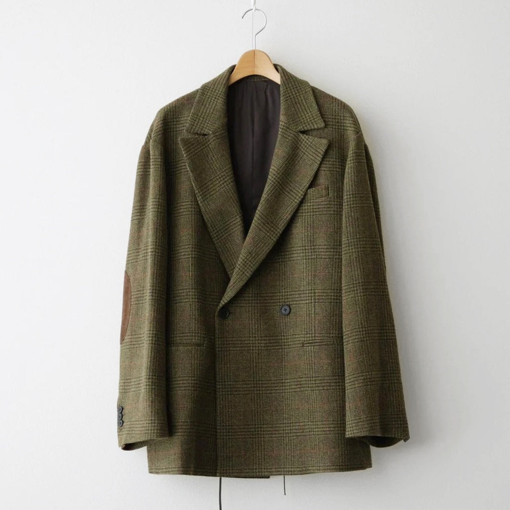 BRITISH TWEED OVERSIZED PEAK LAPEL JACKET #TWEED CHECK [ST.1586]