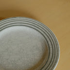 リム皿 貫入 #グレー流し