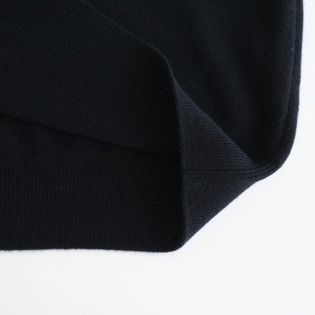 EXTRA FINE WOOL KNIT POLO LS #BLACK [ST.1477]