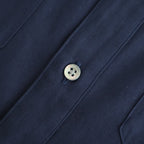 COTTON SILK VIERA LOOSE FIT HALF SLEEVE SHIRT #NAVY [BLAGLM0206]