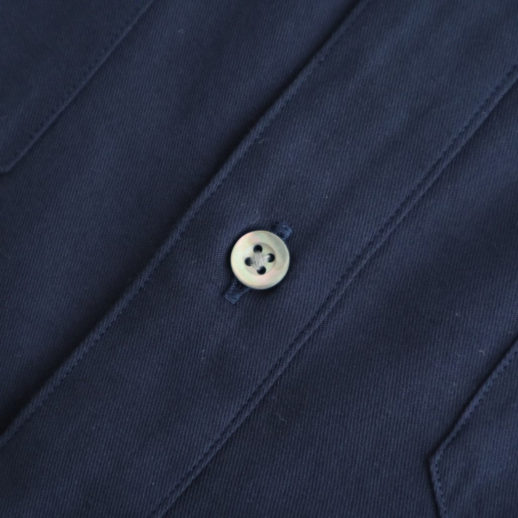 COTTON SILK VIERA LOOSE FIT HALF SLEEVE SHIRT #NAVY [BLAGLM0206]