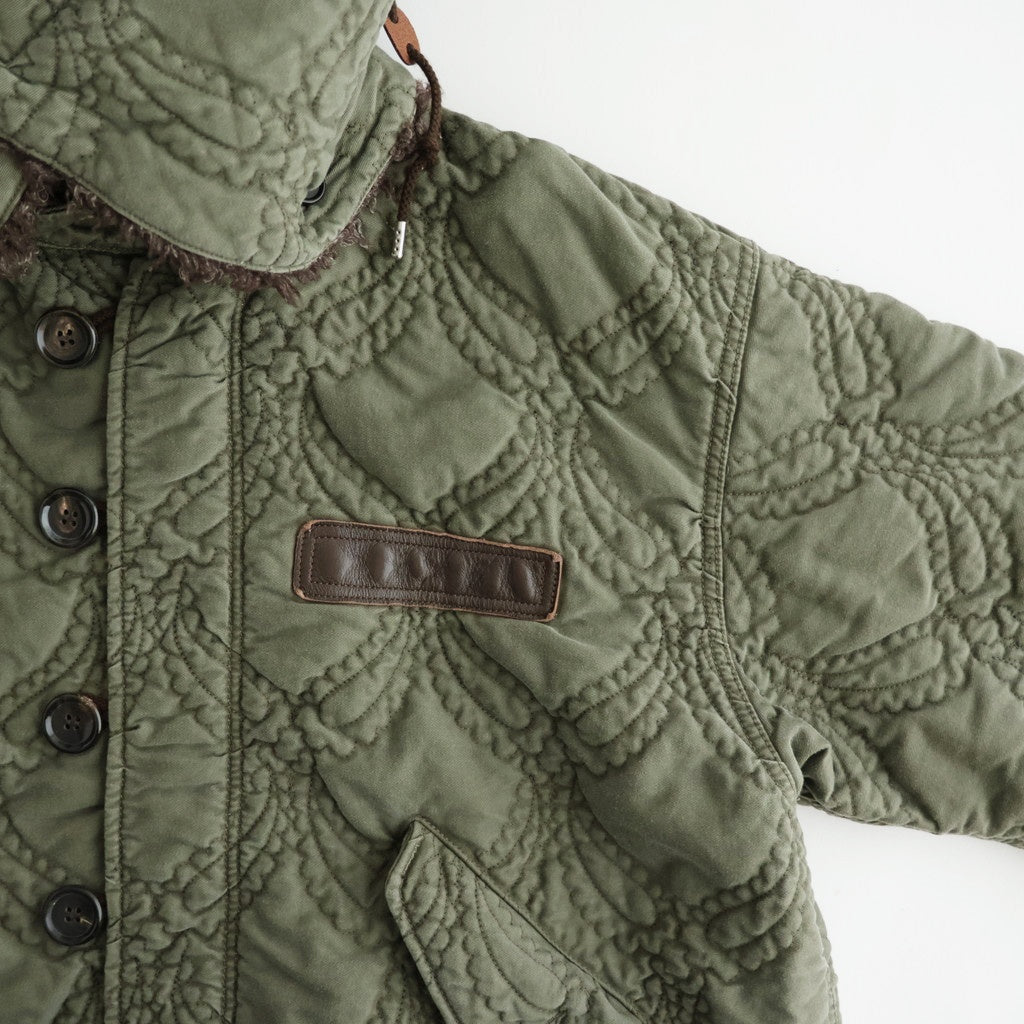 QUILTING FISHTAIL COAT #KHAKI [26330104]