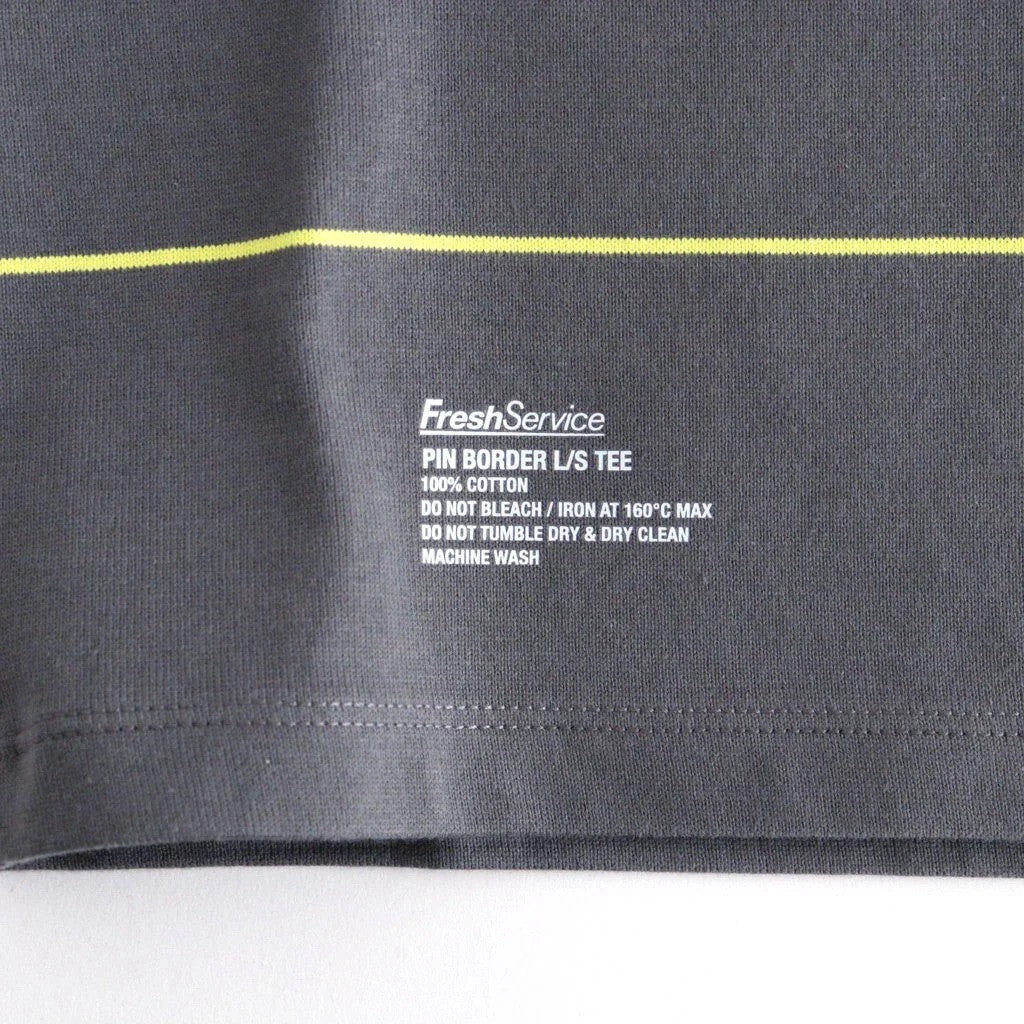 PIN BORDER L/S TEE #GRAY×YELLOW [FSC263-70089]