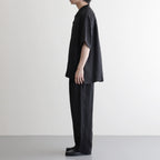 VIS/LI BRIGHT TWILL OPEN COLLAR SS SHIRT #DARK CHARCOAL [ST.1463]