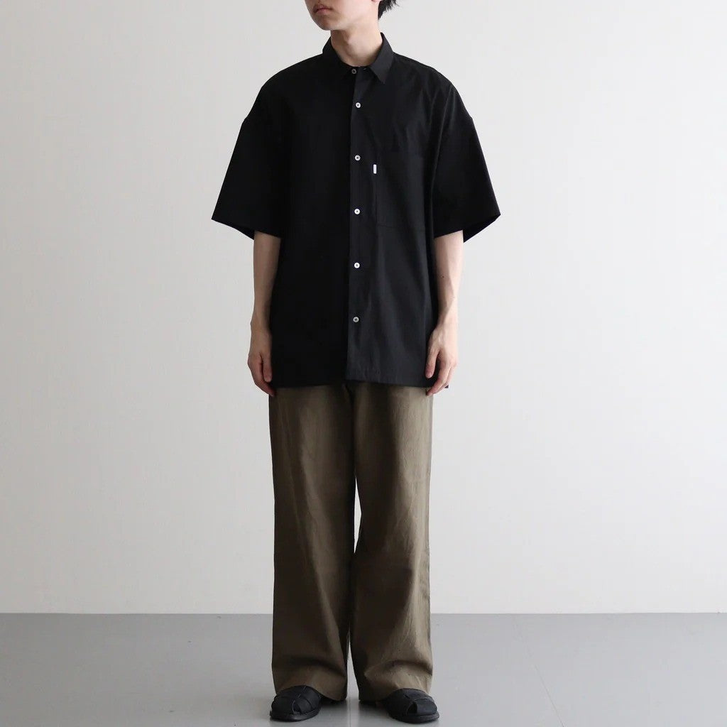 Solotex Twill S/S Oversized Box Shirt #BLACK [GM261-50159B]