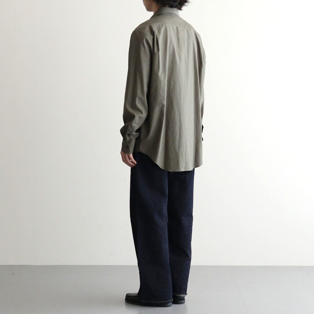 WASHED FINX TWILL SHIRT #DARK OLIVE [A26AS01TN]
