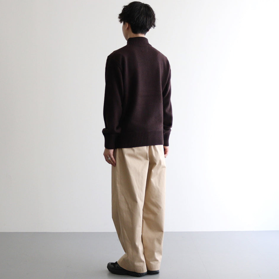 HALF ZIP PULLOVER SWEATER #BROWN [YK24FW0833S]