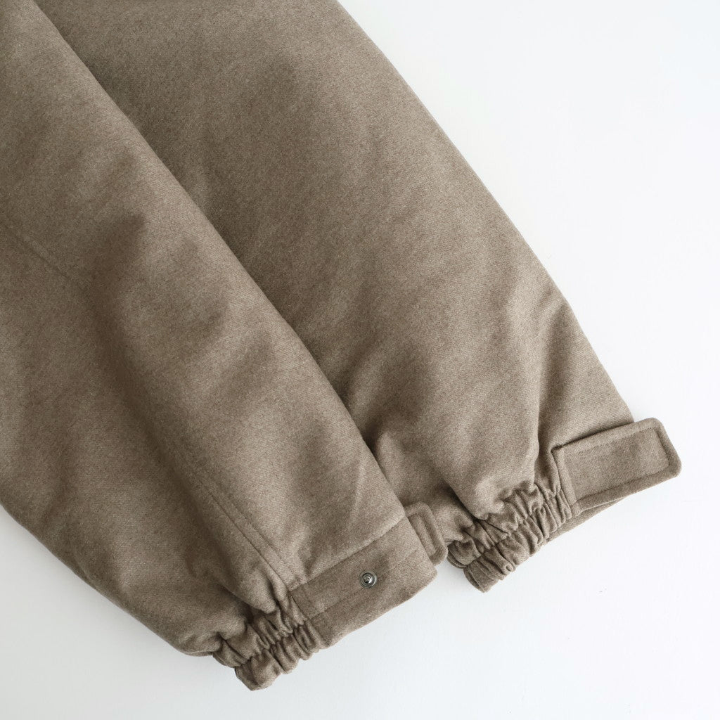 WOOL FULLING FLANNEL PADDED OVER BLOUSON #TOP BROWN [A25AB02CF]