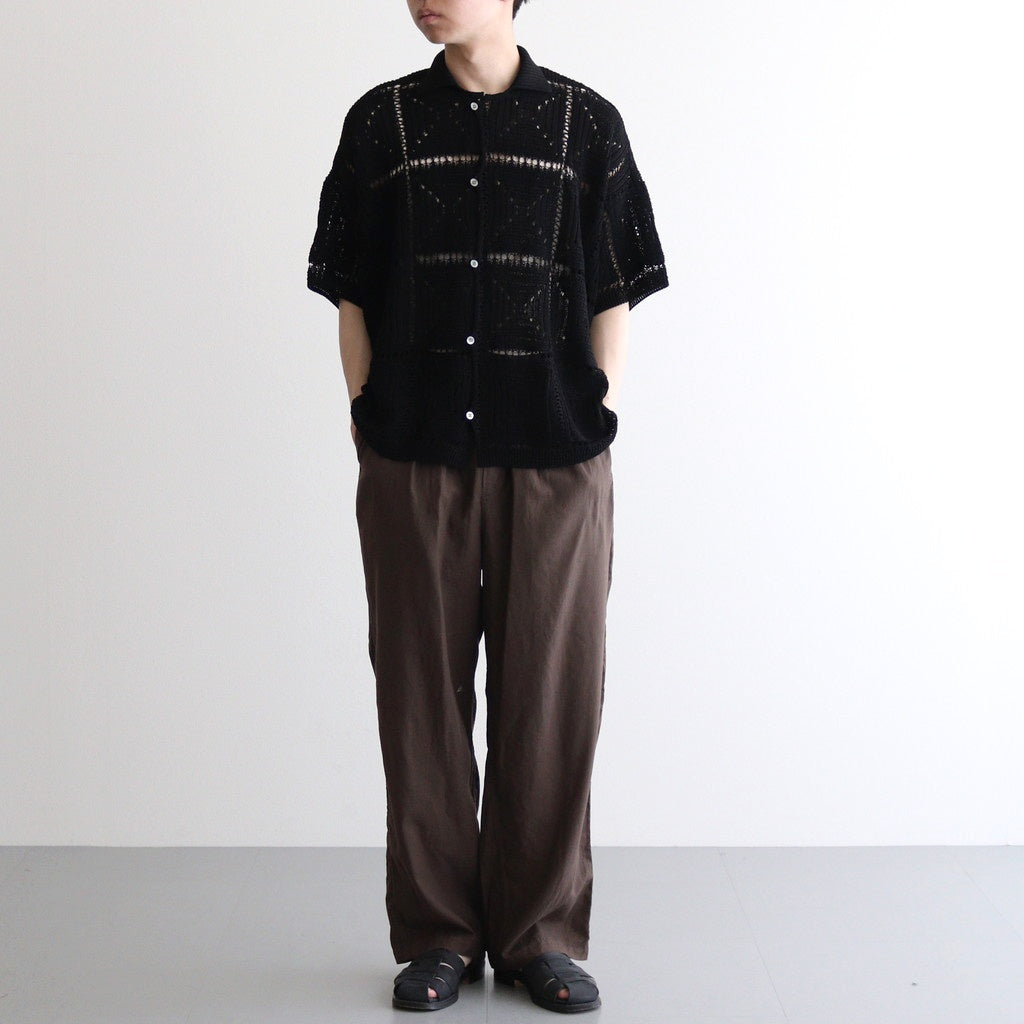 CROCHET KNIT SHIRT #BLACK [YK25SS001011S]