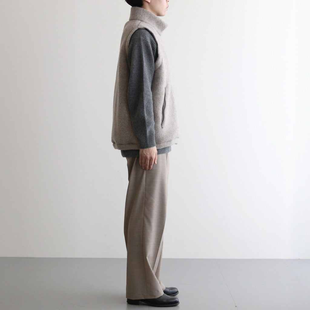 WOOL FLEECE VEST #natural l.gray [14452]