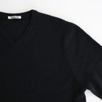 SUMMER CASHMERE KNIT V-NECK P/O #BLACK [A26SV02CK]