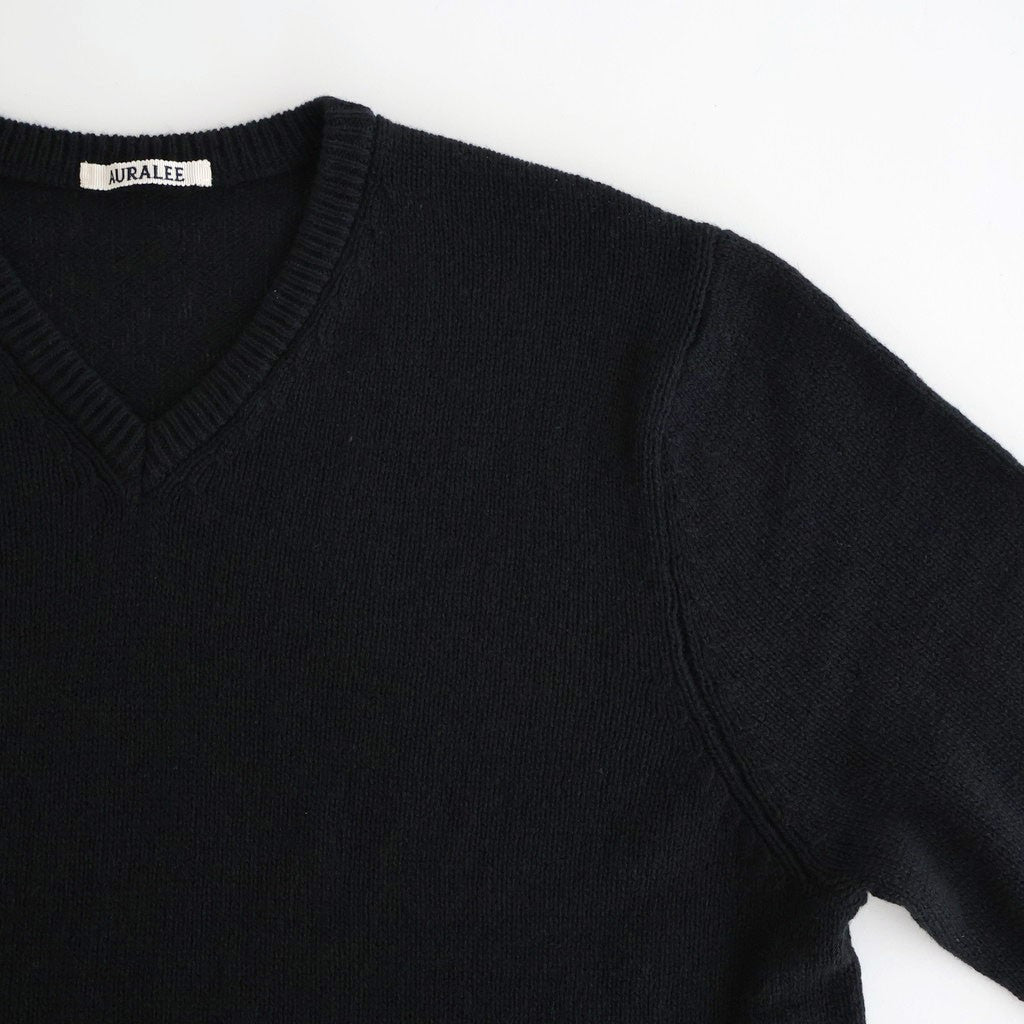 SUMMER CASHMERE KNIT V-NECK P/O #BLACK [A26SV02CK]