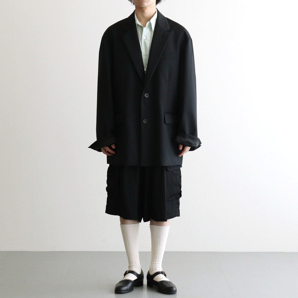 VIS/LI BRIGHT TWILL CARGO SHORT TROUSERS #BLACK [ST.1458]