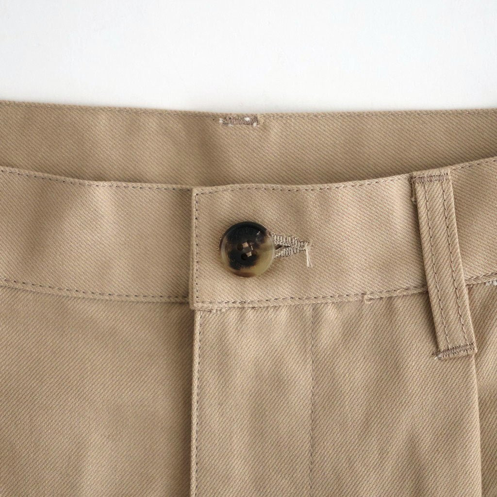 綿サージ ワイドパンツ #BEIGE [HR-P027-051]
