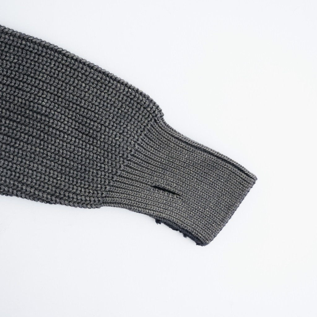 BATONER ウール梳毛片畔 ブリーチ加工 セーター #NAVY [HR-N001-051]