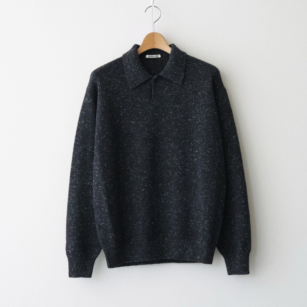 CASHMERE NEP KNIT POLO #MIX BLACK [A26AP02NE]