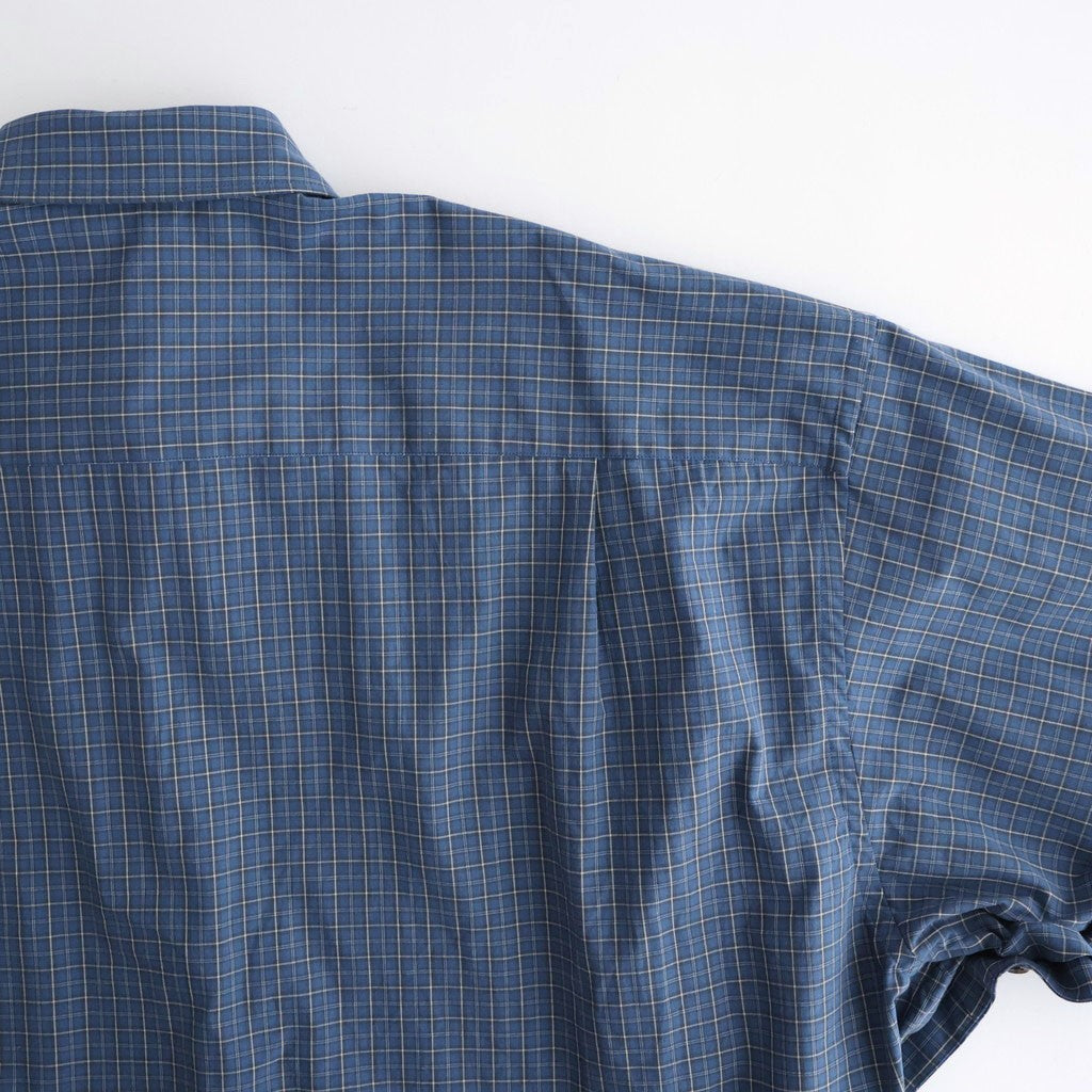 Cotton Check Cape Shirt #BLUE [I26SS-SH101A]