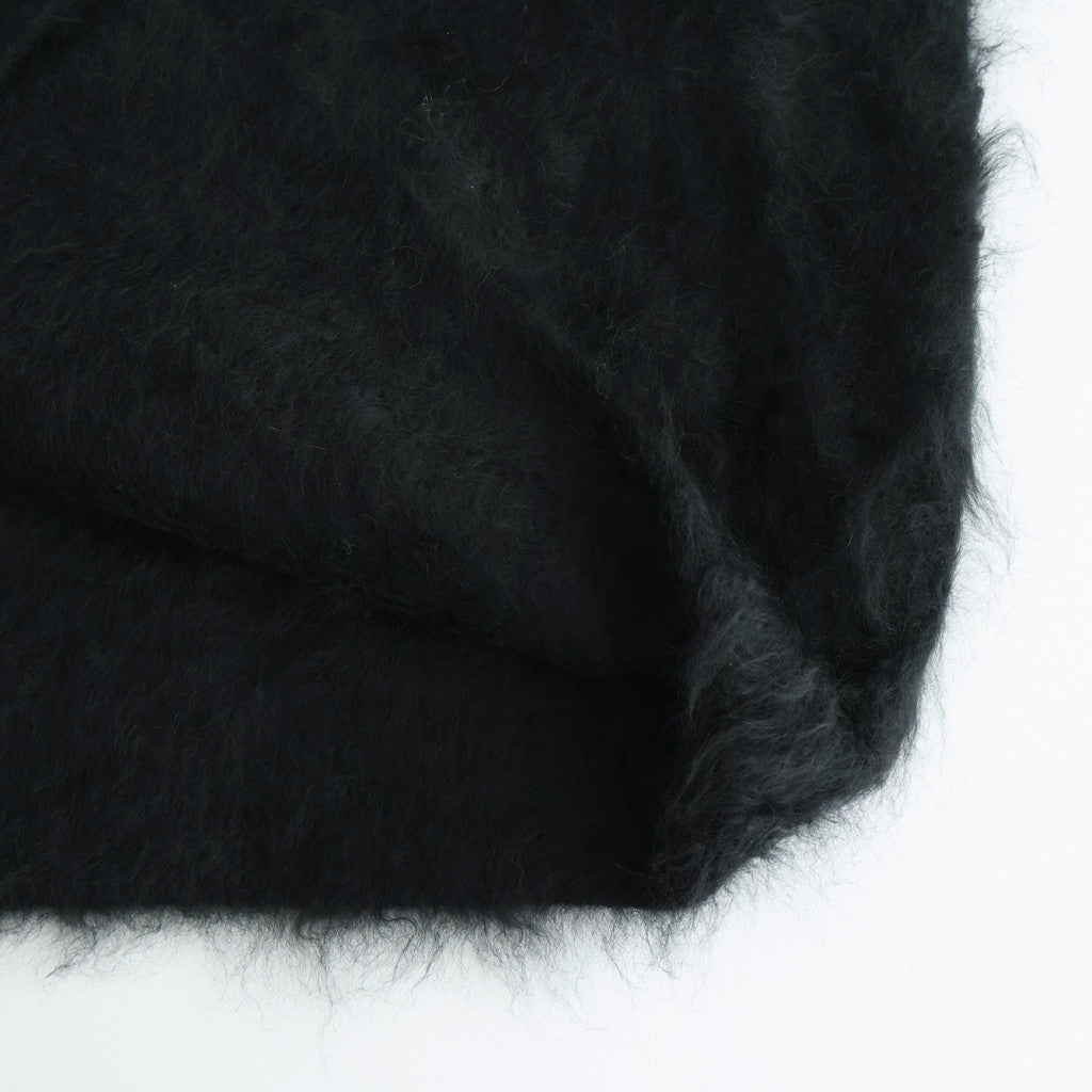 CASHMERE SHAGGY KNIT VEST #BLACK [ST.1309]