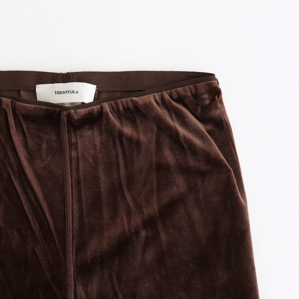 Velour Slit Leggings #BRN [12520707]