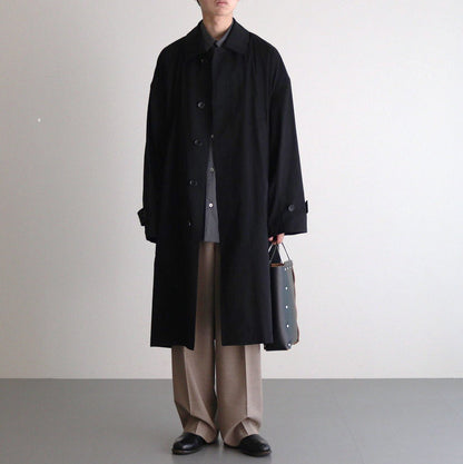 Solotex Twill Oversized Coat #BLACK [GU243-10328B]