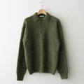 BRUSHED SUPER KID MOHAIR KNIT POLO #OLIVE [A25AP01KM]