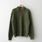 BRUSHED SUPER KID MOHAIR KNIT POLO #OLIVE [A25AP01KM]