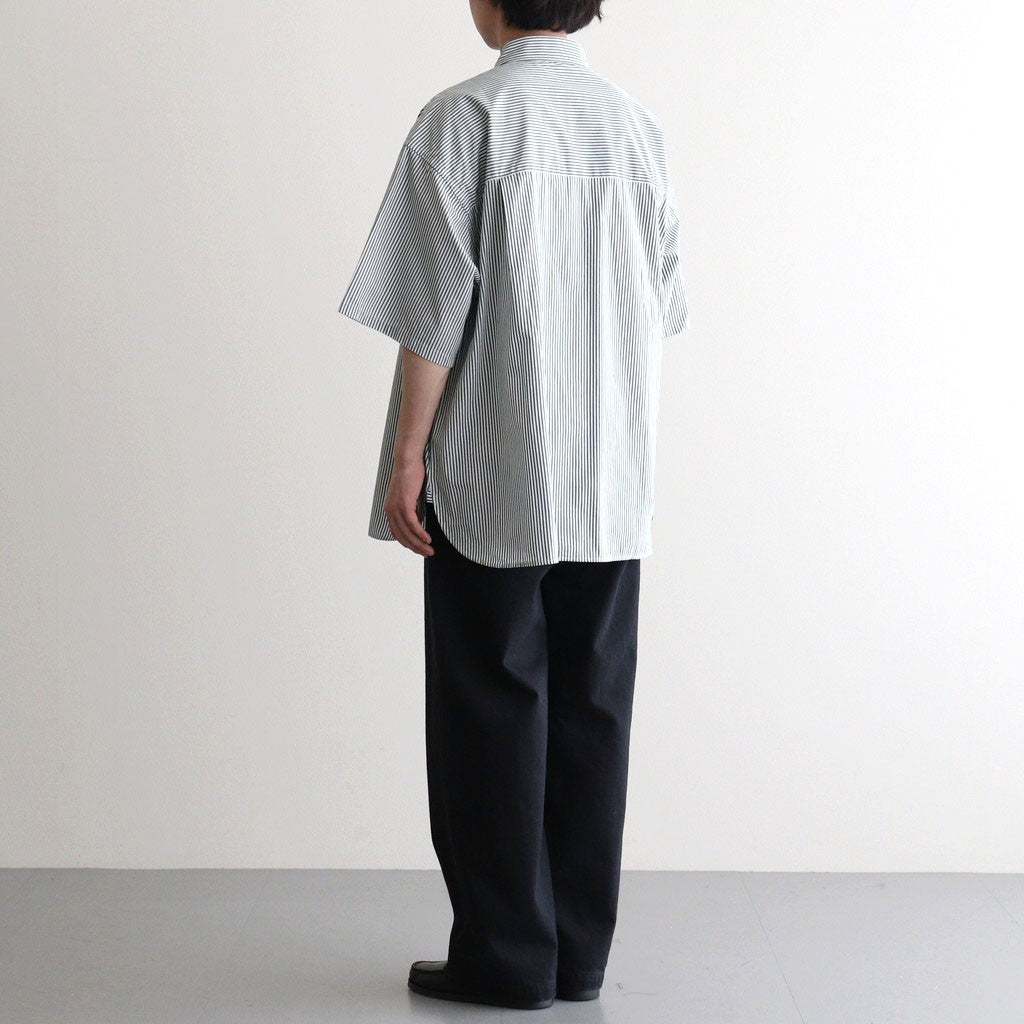 CORPORATE UNIFORM S/S SHIRT #GREEN STRIPE [FSC261-50103B]
