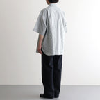 CORPORATE UNIFORM S/S SHIRT #GREEN STRIPE [FSC261-50103B]