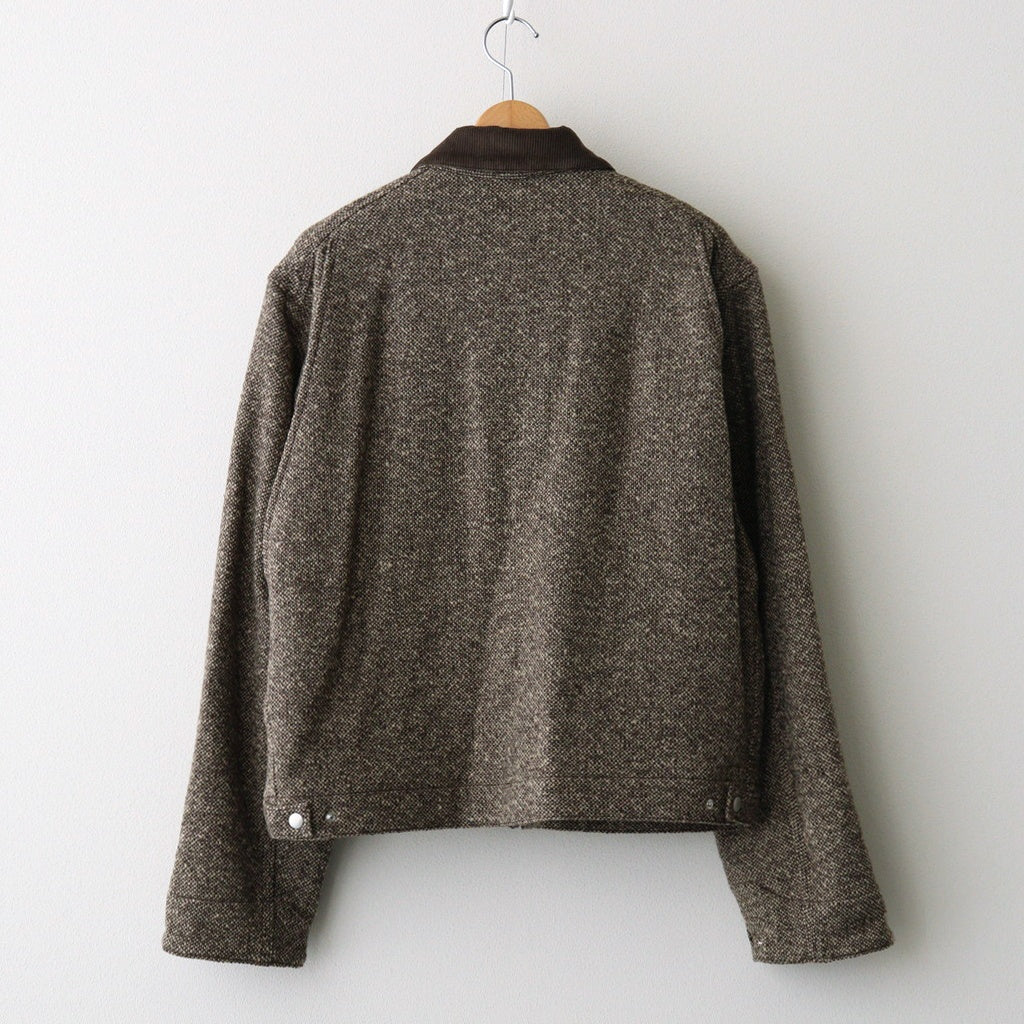 HOMESPUN TWEED ZIP BLOUSON #BROWN [A25AB01HT]