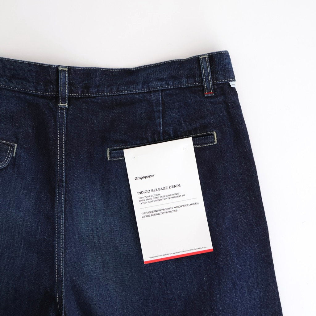 Selvage Denim Two Tuck Pants #INDIGO_DARK FADE [GU261-40061DB]