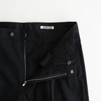 LIGHT WOOL MAX GABARDINE TWO-TUCK SLACKS #TOP BLACK [A25AP03MG]