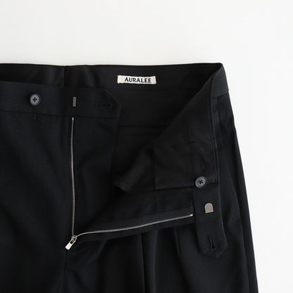 LIGHT WOOL MAX GABARDINE TWO-TUCK SLACKS #TOP BLACK [A25AP03MG]