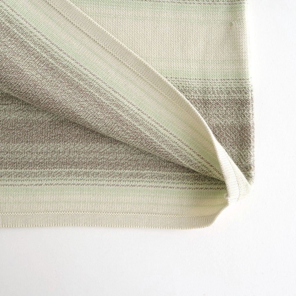 COTTON SILK GRADIENT STRIPE KNIT DRESS #LIME GRAY STRIPE [A26SD03GB]