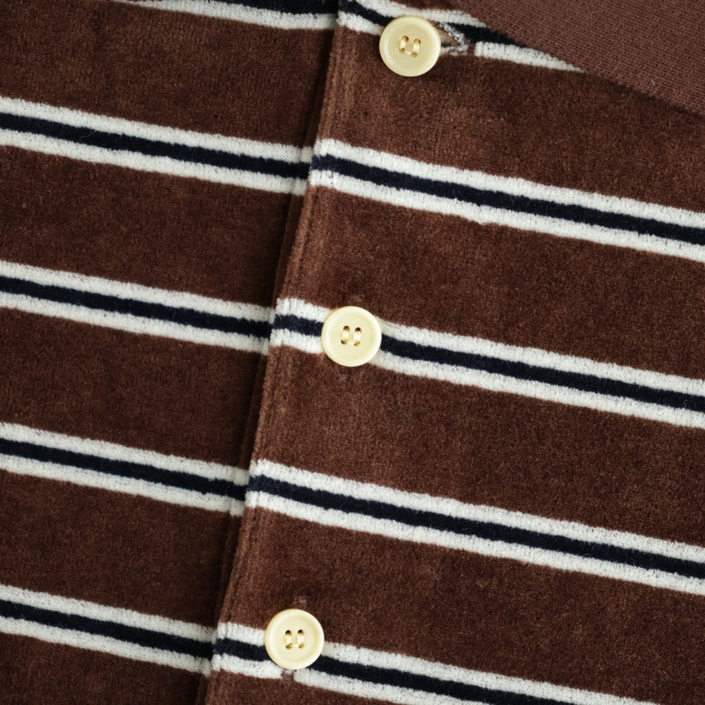Velvet Border Polo Shirt #BROWN×NAVY [I26AW-BC11]