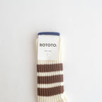 COARSE RIBBED OLDSCHOOL CREW SOCKS #BROWN [R1255-SS26]