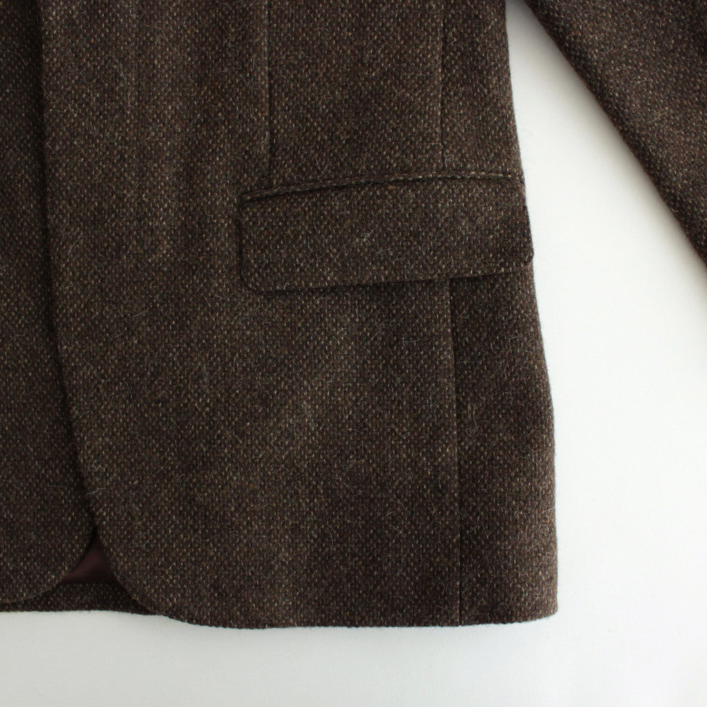 LAMA SHETLAND WOOL TWEED OVER JACKET #BROWN TWEED [A24AJ06LS]