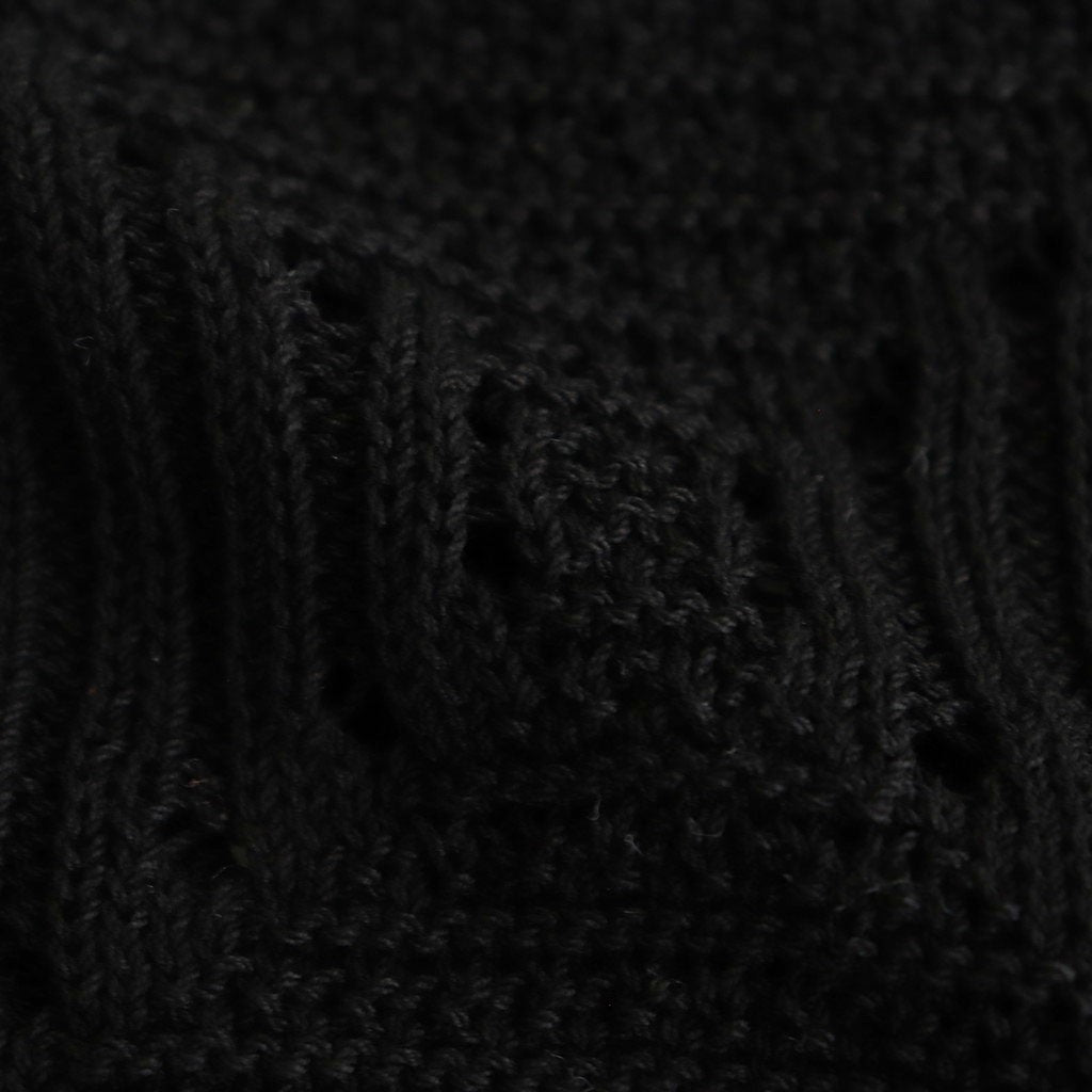 CROCHET KNIT SHIRT #BLACK [YK25SS001011S]