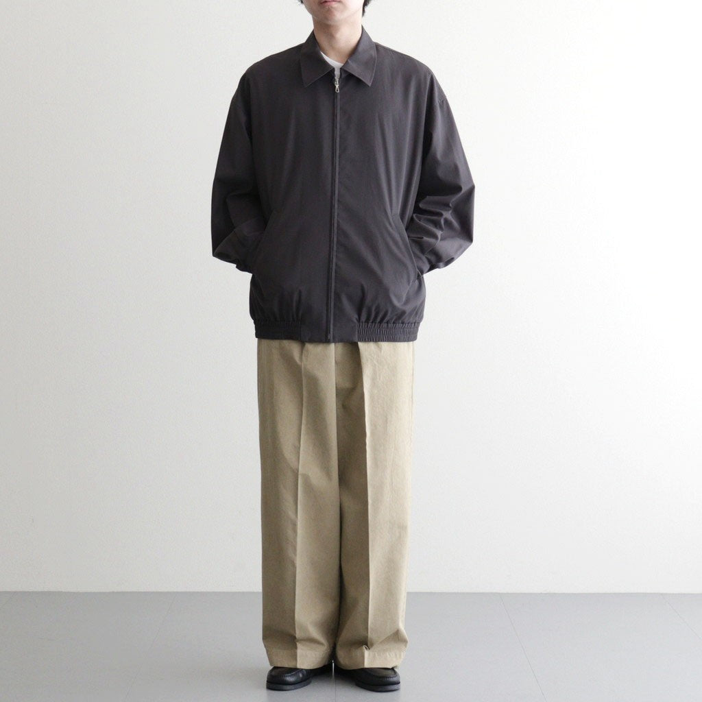 GARMENT-DYED FINX LIGHT CHINO ONE-TUCK WIDE PANTS #BEIGE