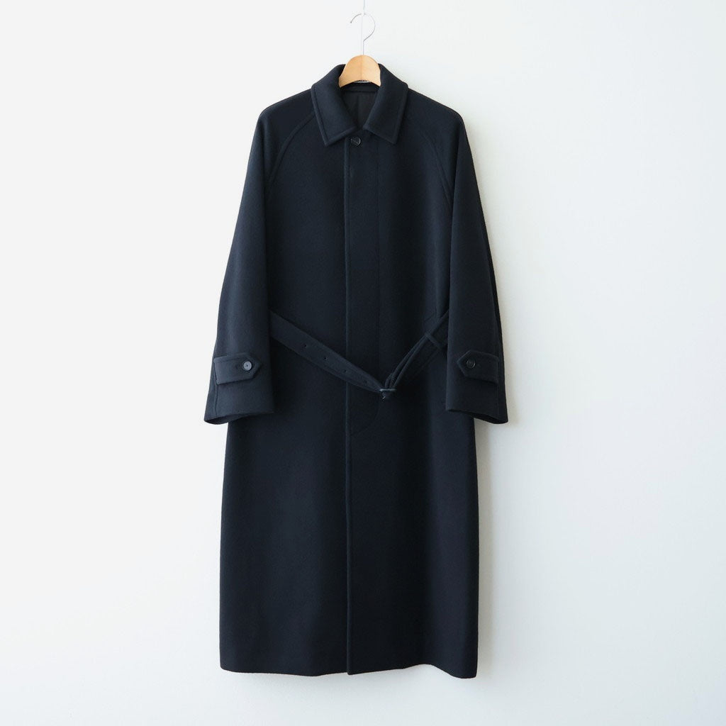 SUPER FINE WOOL MOSSER SOUTIEN COLLAR COAT #BLACK [A26AC03WM]