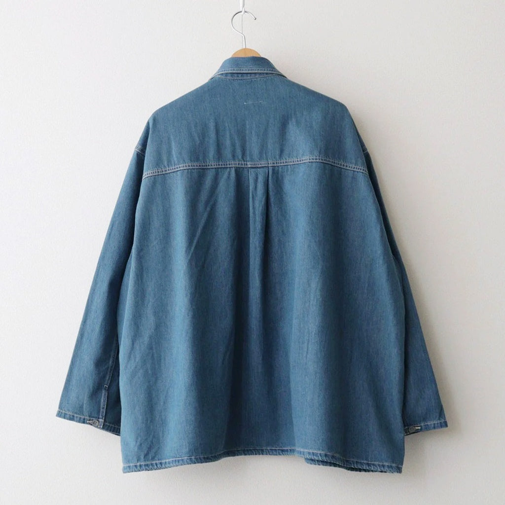 DENIM PULLOVER SHIRT #FADE INDIGO [FSC261-50187FB]
