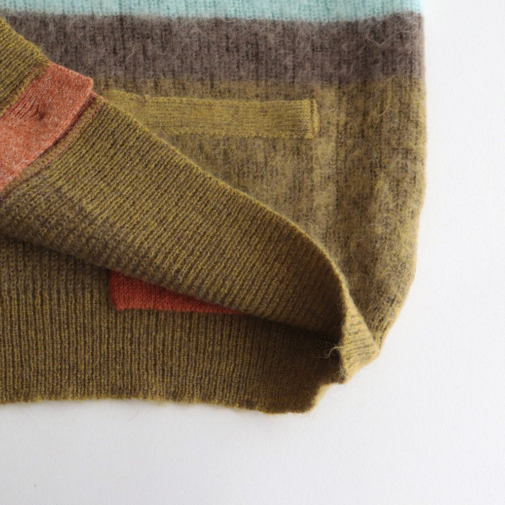 MOHAIR BORDER CARDIGAN #PINK [YK23FW0571S]