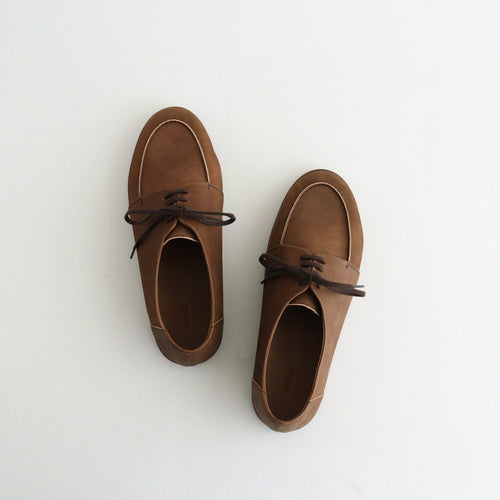HORSEHIDE LEATHER LACE-UP SHOES #BROWN [A26AS03QD]