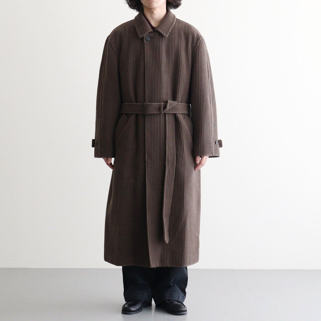 WOOL CASHMERE CORDUROY SOUTIEN COLLAR COAT #SMOKY BROWN [A26AC01FC]