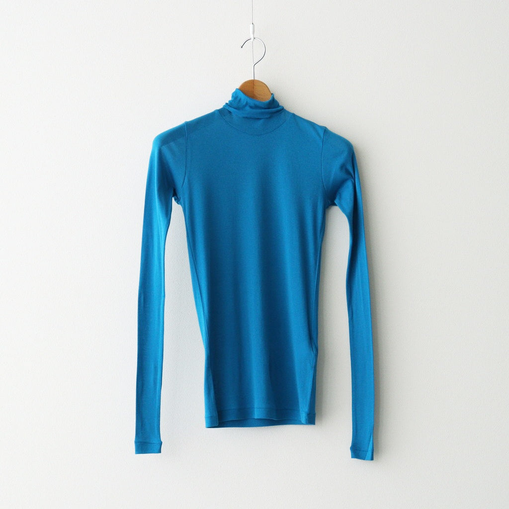 SUPER HIGH GAUGE SHEER RIB TURTLE NECK L/S TEE #BLUE [A00T02HF]